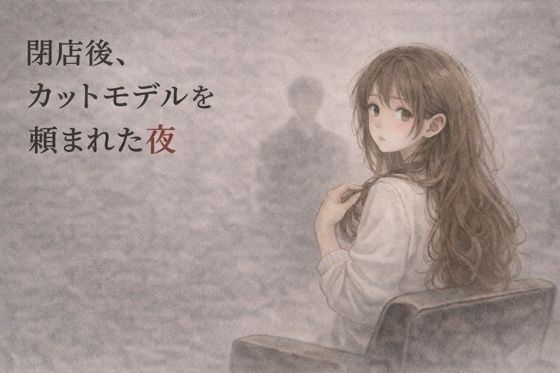 閉店後、カットモデルを頼まれた夜 ―少しだけのはずが― アイキャッチ画像 【無料R18同人よむろー】