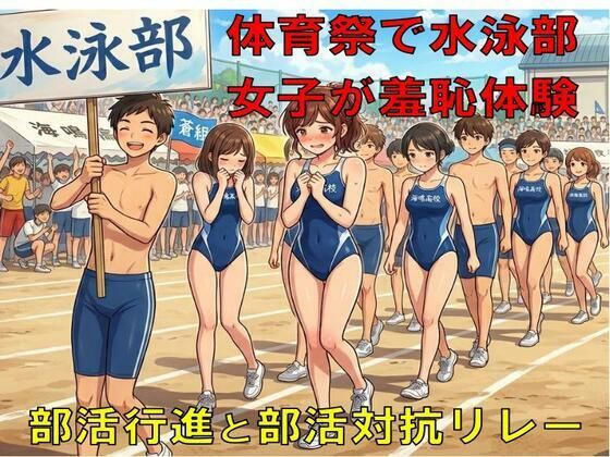 体育祭で水泳部女子が羞恥体験。部活行進と部活対抗リレー アイキャッチ画像 【無料R18同人よむろー】